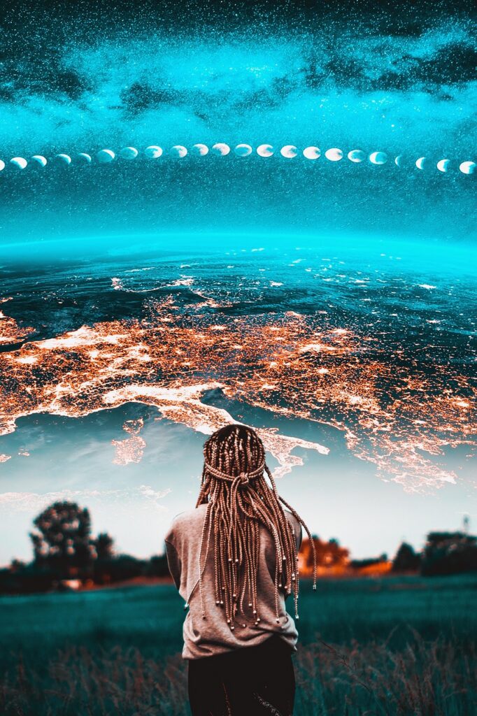 manipulation, sky, nature, girl, fantasy, mood, photoshop